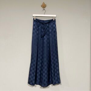 Urban Outfitters Checkmate Blue Satin wide leg pants size 2